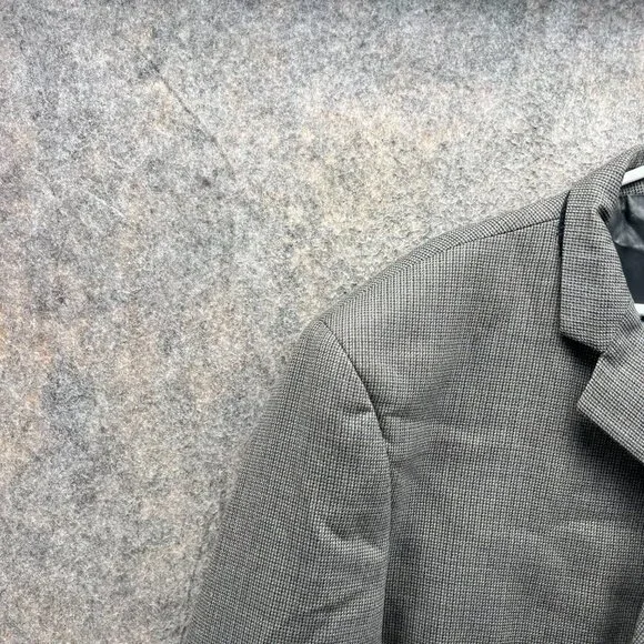 Pronto Uomo Blazer Men 48R Gray Sports Jacket Coat Wool Casual Houndstooth